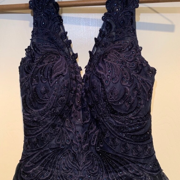 Camille navy blue formal dress - Picture 3 of 5